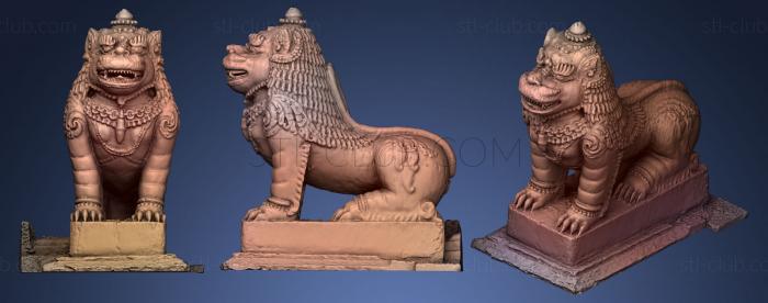 3D model Black Stone Lion (STL)