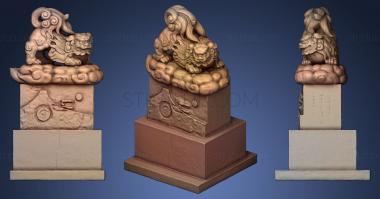 3D model Two Komainu 2 Guardian Lions Shinagawa Shrine 2 (STL)