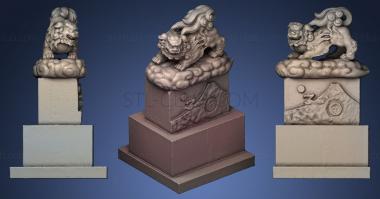 3D model Two Komainu 2 Guardian Lions Shinagawa Shrine (STL)