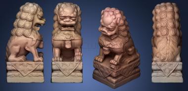 3D model Two small Guardian lions Koma Inu Foo dogs (STL)