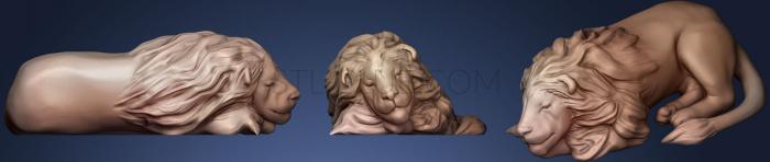 3D model Sleeping Lion (Fixed) (STL)
