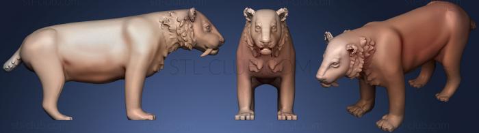 3D модель Смилодон (саблезубый тигр) (STL)