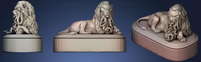 3D model Tentacled Lion Statue Cthulhu (STL)
