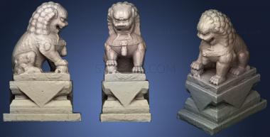 3D model Chinese lion statue 2 (STL)