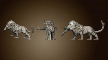 3D model Lion Monkey With Rennevatio Stockerl (Throwingstick) (STL)