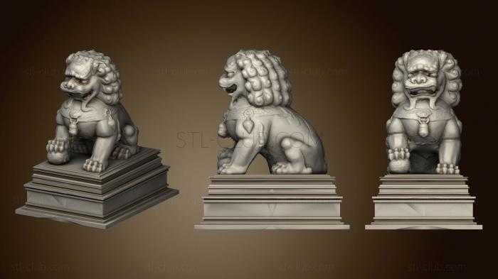3D мадэль Статуя Китайского Льва охраняющего (STL)