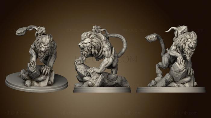 Статуэтки львы тигры сфинксы Химера Мифологическое Существо