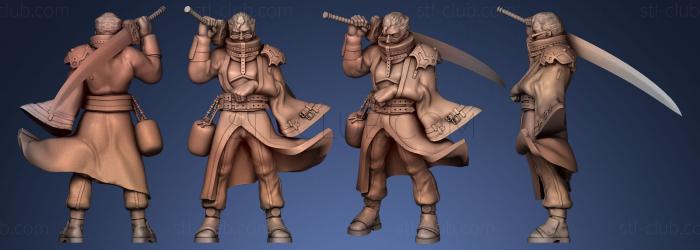 3D мадэль Миниатюра Auron Final Fantasy X Swordsman DampD (STL)