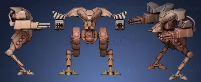 3D model Battle mech game ready rigged animated asset (STL)