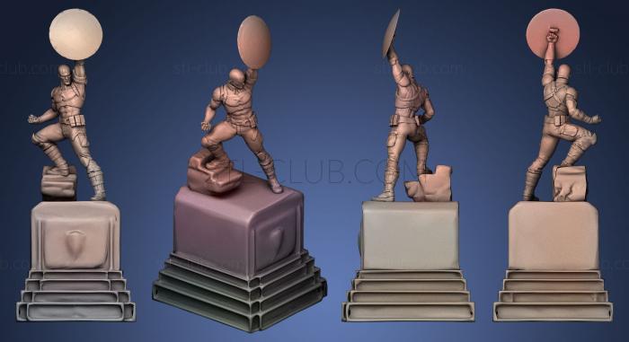 3D model Captain America Bronze Statue (STL)