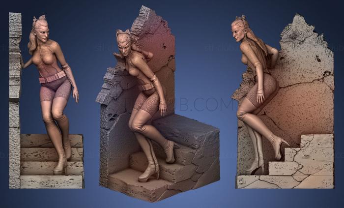 3D модель Стена Статуи Женщины-кошки (STL)