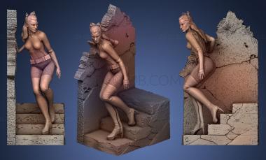 3D model Catwoman Statue Wall (STL)