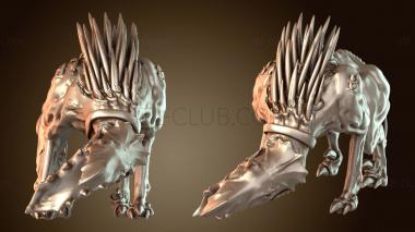 3D модель Дополнительный компаньон: курица-каннибал с щенками и дикой гончей (STL)