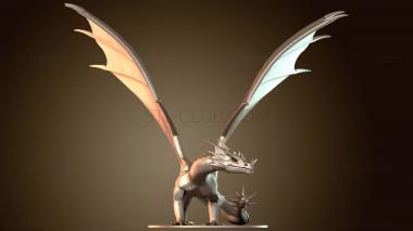 3D мадэль Взрослый рогатый дракон (STL)