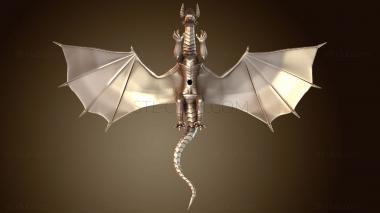 3D мадэль Древний Черный Дракон Летит (STL)