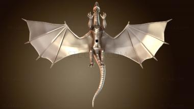 3D мадэль Древний Белый Дракон Летит (STL)