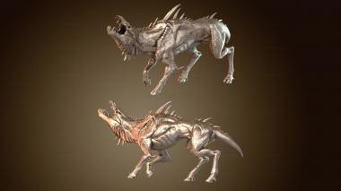 3D мадэль Собака воет голой (STL)