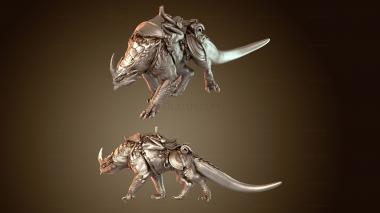 3D model Dragonborn Mount Walk with Saddle (STL)