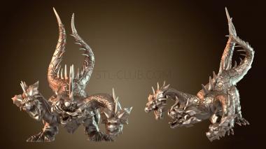 3D model Dungeon Hydra Angry Attacking (STL)