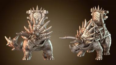 3D model Female Priest Direhorn Rider Triceratops Warden (STL)