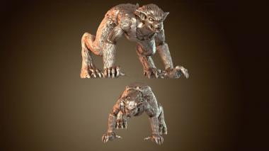 3D model Female Werewolf Feral Hunter (STL)