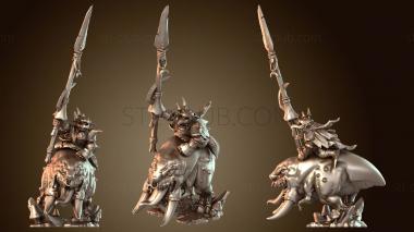 3D model Feral Goblin Leader on Forest Monster Beast (STL)