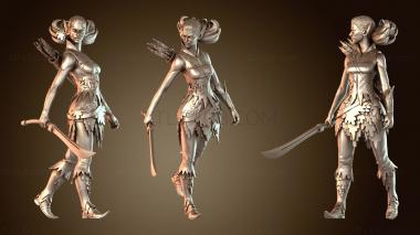 3D мадэль Фея-эльфийка, осенняя танцовщица мечей (STL)