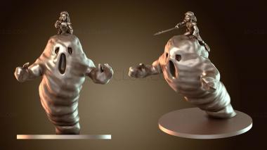 3D model Fiendblood Halfling Wizard Riding Air Elemental (STL)