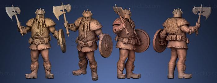 Dwarf Warrior model for 3d  ed miniature