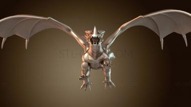 3D модель Летающий синий дракон-змей (STL)