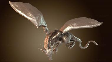 3D model Game Drago Fire Mage Wyvern (STL)