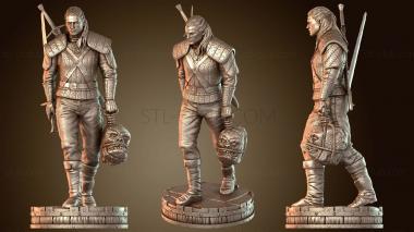 3D model Geralt Rivia The Witcher Statue (STL)