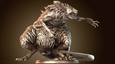 3D model Goblin Caves Giant Rat Leader (STL)