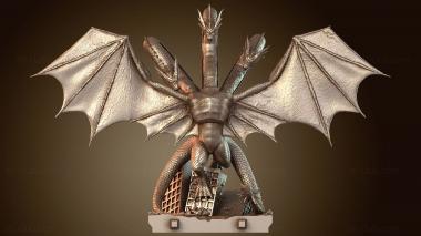 3D model Godzilla King Ghidorah Diorama Scene (STL)