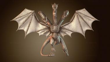 3D model Godzilla King Ghidorah Display (STL)