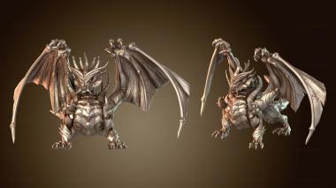 3D мадэль Серый Дракон Огромный (STL)