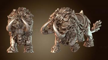 3D model Half Giant Barbarian Rider Mount Bull (STL)