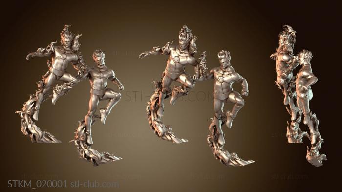 Статуэтки герои, монстры и демоны Human Torch with flames