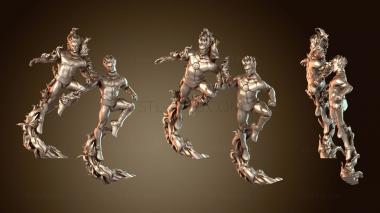 3D model Human Torch with flames (STL)