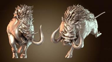 3D model Infested Woodlands Forest Boar Running (STL)