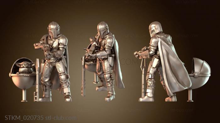 Статуэтки герои, монстры и демоны Mandalorian and Baby Yoda Optim Grog Hold