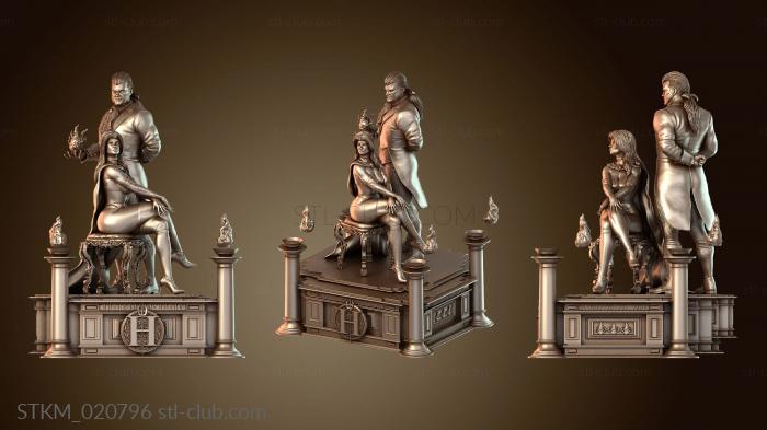 Статуэтки герои, монстры и демоны Marvel Comics Hellfire Club Selene and Shaw Diorama Pillars