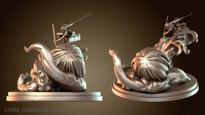 Статуэтки герои, монстры и демоны Mikasa Ackermann with Titan Annie Diorama John Ken Smoke Fin