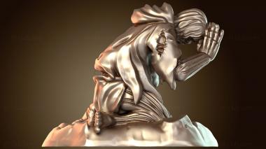 3D model Monk Statueprayer Obedient (STL)