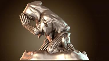 3D model Monk Statueprayer (STL)