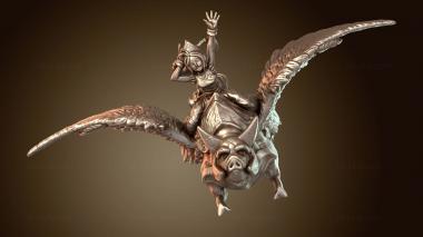 3D model Pig Flying + Mount Cloud (STL)