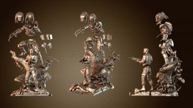 3D model Predator and Dutch Diorama (STL)