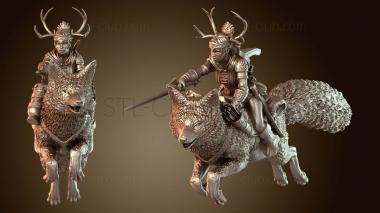 3D model Queen on Fox Alternate Leader Foxqueenriderandfox (STL)