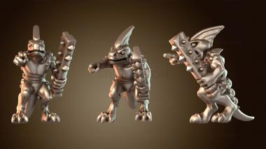 3D model Reptilian Fire Lizard Fiery (STL)