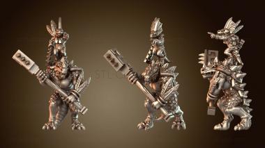 3D model Reptilian Hero with Club (STL)